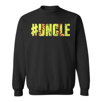 Retro Fathers Day Softball Uncle Softball Player Sweatshirt - Thegiftio UK