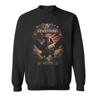 Retro 250 Years Of Freedom Trump And Eagle Patriotic Sweatshirt - Thegiftio UK