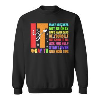 Retro It's Okay To Make Mistakes Be Yourself Mental Health Sweatshirt - Thegiftio UK