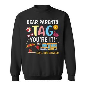 Retro Last Days Of School End Of School Bus Driver We Out Sweatshirt | Mazezy