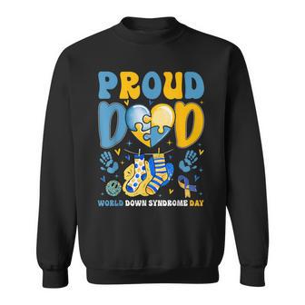 Retro Proud Dad World Down Syndrome Day Father Boy Men Sweatshirt - Thegiftio