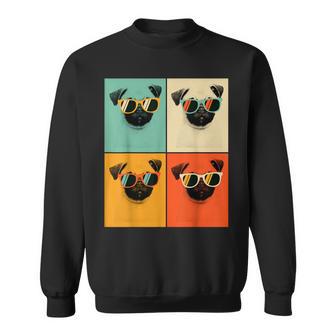 Retro Pug Withunglasses Dog Lover intage Pug Camisa de entrenamiento - Regaloses