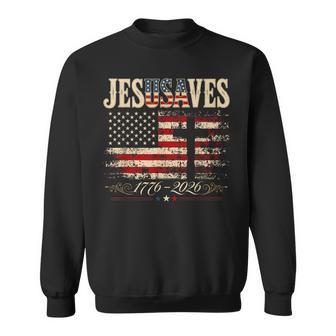 Retro Vintage Jesus Saves Jesusaves Usa 250Th 4Th Of July Sweatshirt - Thegiftio UK