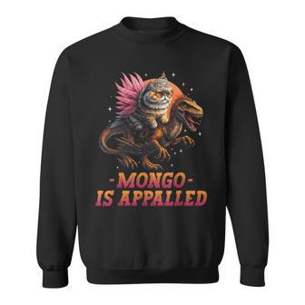 Retro Vintage Mongo Is Appalled Princess Cat Riding Dinosaur Sweatshirt - Thegiftio UK