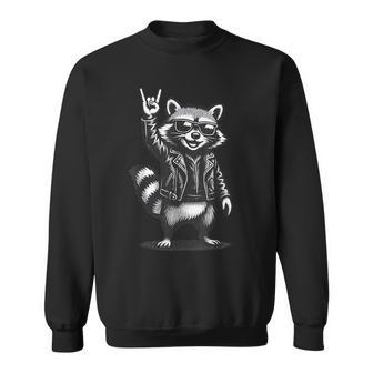 Retro Waschbär Rock Musik Geschenk Lustiger Wachbär Racoon Sweatshirt - Seseable