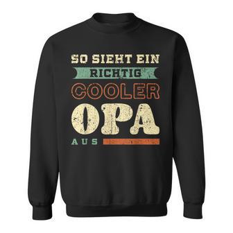 Richtig Cooler Opaatertag Retro-Vintage-Look Sweatshirt - Seseable