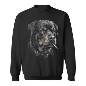Rottweiler Cigarrillo Fumarintage Rottweiler Meme Camisa de entrenamiento - Regaloses