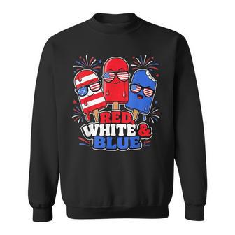 Rouge Blanc Bleu Popsicle 4 Juillet Garçon Enfant Enfant Enfant Patriotique Sweater e - Cadeauxyz