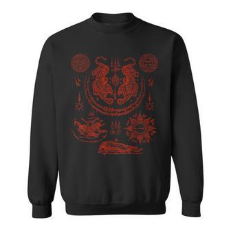 Sak Yant Tigres Paed Tidt Tatouages Yantra Bouddha Thaïlande Sweater e - Cadeauxyz