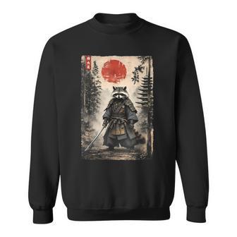 Samurai Raccoon Warrior Vintage Graphic Japanese Sweatshirt - Thegiftio UK