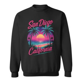 San Diego California Retro Vintage Sunset Sweatshirt - Thegiftio UK