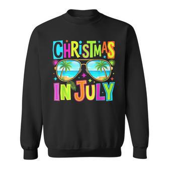 Santa Sunglasses Beach Christmas In July Vacation Summer Sweatshirt | Seseable UK