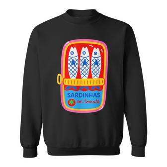 Sardinhas Em Tomate Playful Illustration Sweatshirt - Thegiftio UK
