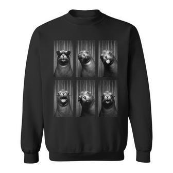 Sea Lion Photobooth Ocean Animal Portrait Sweatshirt - Monsterry