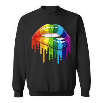 Sexy Arco Iris Labios Camisa Lgbt Gay Lesbianas In Mangas Camisa de entrenamiento - Regaloses
