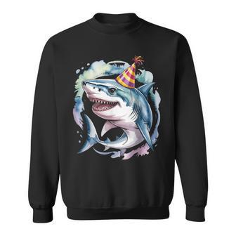 Shark Party Shark Birthday Party Toddler Ocean Cute Shark Sweatshirt - Monsterry
