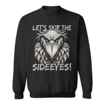 Sideeyes シュービルコウノトリの子育てをスキップしましょう 長袖tシャツ スウェットシャツ - Kawaiitshirt