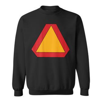 Slow Moving Vehicle On The Back Warning Triangle Sweatshirt - Thegiftio UK