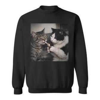 Smoking Cat Cigarette Kitten Meme Stupid Brainrot Sweatshirt - Thegiftio UK