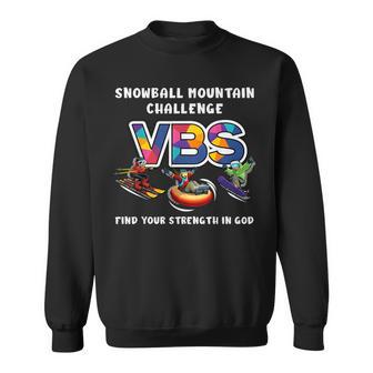 Snowball Mountain Challenge Find Your Strength Vbs 2026 Kids Sweatshirt - Thegiftio UK