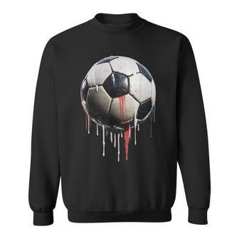 Soccer Ball Football Player And Fan Game Day Drip Graphic Sweatshirt - Monsterry