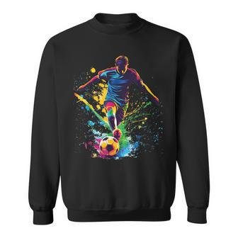 Soccer Ball Football Player And Fan Graphic Sweatshirt - Thegiftio UK