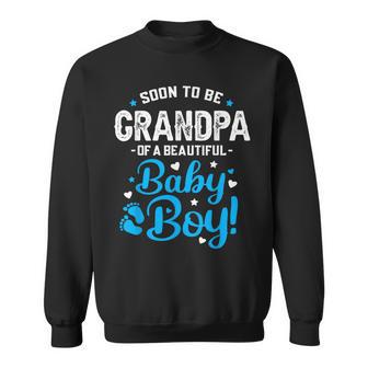 Soon To Be Grandpa Of A Baby Boy Promoted To Grandpa Sweatshirt - Thegiftio UK