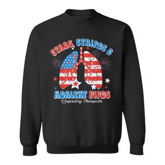 Stars Stripes 4Th Of July Respiratory Therapist Lung Rrt Sweatshirt - Monsterry