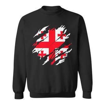 Stolze Georgische Flagge Fans Georgien Sweatshirt - Seseable