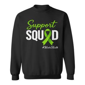 Support Squad Mental Health Awareness May Green Ribbon Sweatshirt | Mazezy