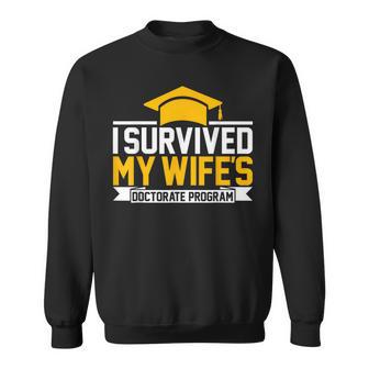 I Survived My Wife's Doctorate Program Phd Husband Sweatshirt - Thegiftio UK