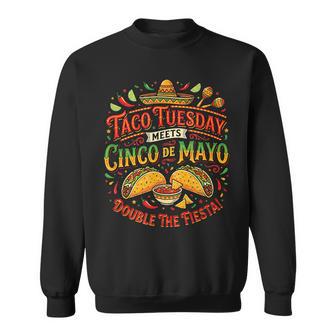 Taco Tuesday Cinco De Mayo Fiesta Tacos Holiday Mashup Fun Sweatshirt - Monsterry