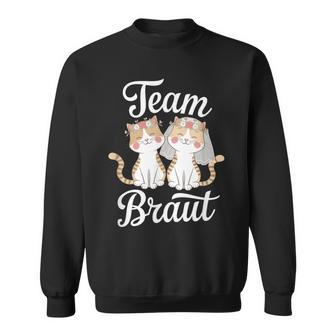Team Braut Lustiges Katzen Jga Hochzeit Sweatshirt - Seseable