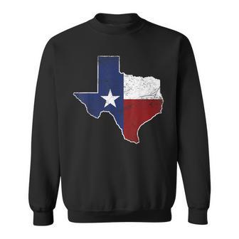 Texas State Map Flag Of Texas Pride Native Distressed Sweatshirt - Thegiftio UK