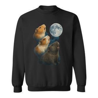 Three Guinea Pigs Howling At The Moon 3 Guinea Pigs Moon Sweatshirt - Thegiftio