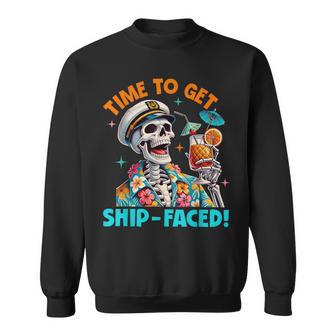 Time To Get Ship Faced Skeleton Man Hawaii Beach Summer Sweatshirt - Thegiftio UK