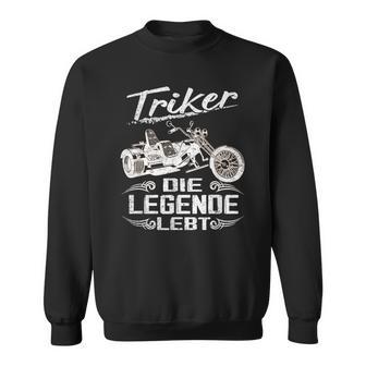 Trike Zubehör Triker Motorrad Die Legende Lebt Trike Fahrer Dreirad Biker Triker Für Herrenchwarz Kurzarm Crew Neck Klassische Passform Polyester 100 Sweatshirt - Seseable
