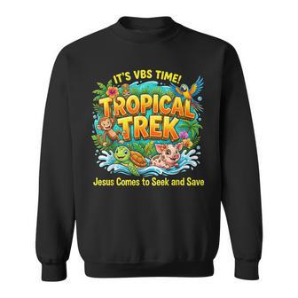 Tropical Trek Vbs 2026 Jesus Saves Vacation Bible School Sweatshirt - Thegiftio UK