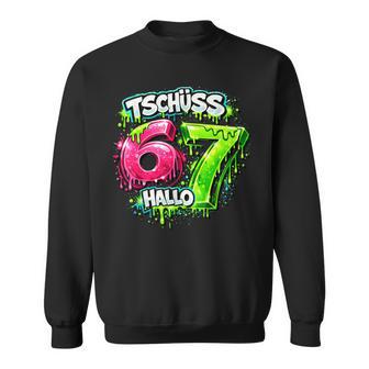 Tschüss 6 Hallo 7 Lustiges 7 Geburtstag 67 Meme Sweatshirt - Seseable