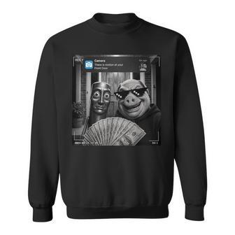 Tung Tung Tungahur John Pork Meme Brainrot Door Motion スウェットシャツ - Kawaiitshirt