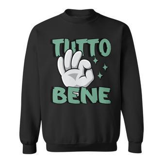 Tutto Bene イタリアの手のジェスチャー面白い引用イタリア 長袖tシャツ スウェットシャツ - Kawaiitshirt