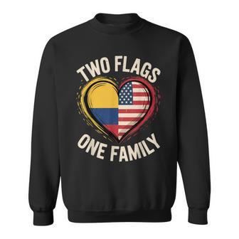 Two Flags One Family American Colombian Usa Colombia America Sweatshirt - Thegiftio UK