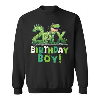 Two Rex 2Nd Birthday Boy Second Dinosaur 2 Year Old Boys Sweatshirt - Thegiftio UK