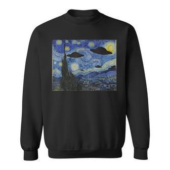 Ufo エイリアン アブダクション 星月夜 ヴァン・ゴッホ 絵画 スウェットシャツ - Kawaiitshirt