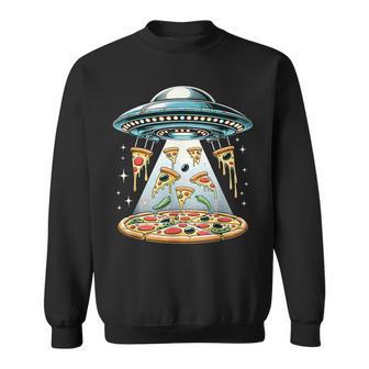 Ufo エイリアン 食べるピザ誘拐 面白い食べ物愛好家 スウェットシャツ - Kawaiitshirt
