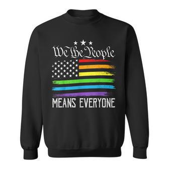 Usa Flag Lgbtq Equality We The People Means Everyone Pride Sweatshirt - Monsterry