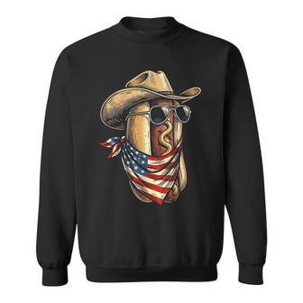 Usa Patriotic Cowboy Hotdog Western 4Th Of July Sweatshirt - Thegiftio UK