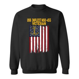 Uss Implicit Mso-455 Minesweeper Warship Veterans Day Sweatshirt - Thegiftio UK