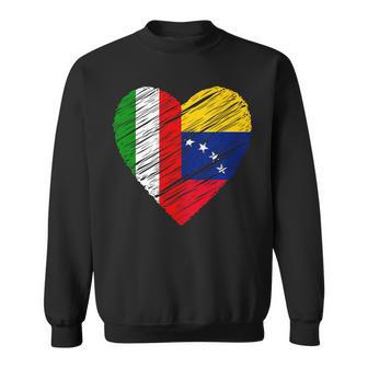 Venezuela Italia Corazón Bandera Italianaenezolana Bandera Corazón In Mangas Camisa de entrenamiento - Regaloses