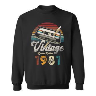 Vintage 1981 Cumpleaños 45 Años Cassette Lápiz Camisa de entrenamiento - Regaloses